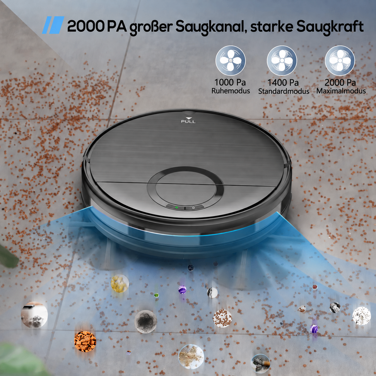 ROVA Saugkraft: 2000 Pa gegen Staub, Krümel und Tierhaare