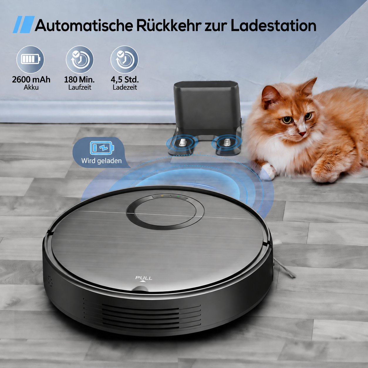 ROVA kehrt automatisch zur Ladestation zurück