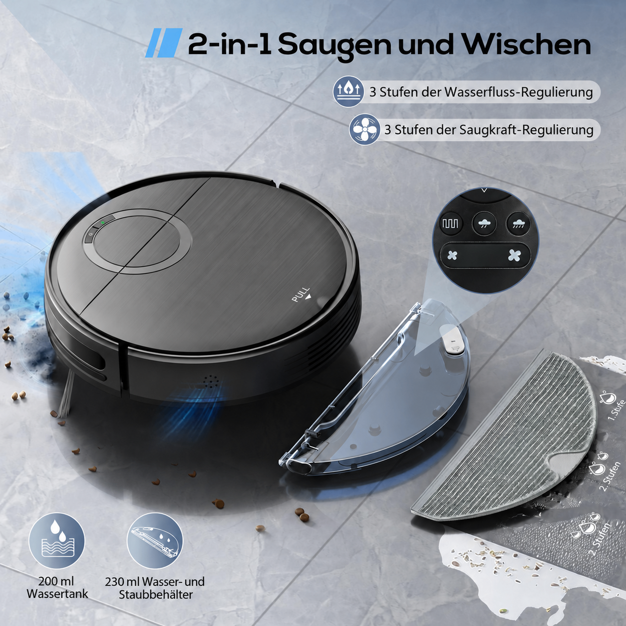 ROVA 2-in-1: Saugen und Wischen in einem Durchgang